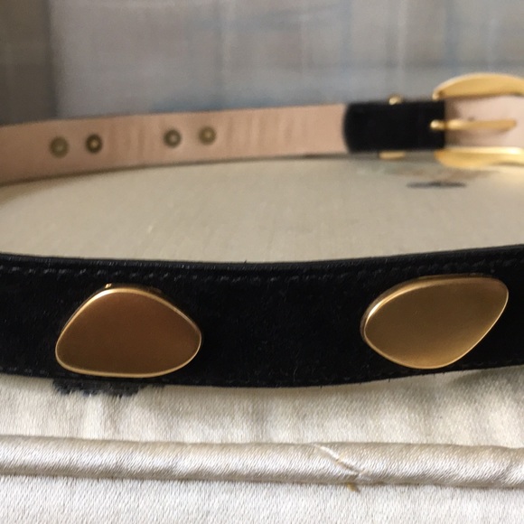 Avignon Black Suede Belt/Gold Tone Embellishments - Picture 4 of 8